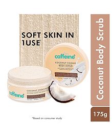 mCaffeine Coconut Cookie Body Scrub for Exfoliationand Detan with Coffee Coconut Milk Apricotand Shea ButterTreats Hyperpigmentation - 175 g