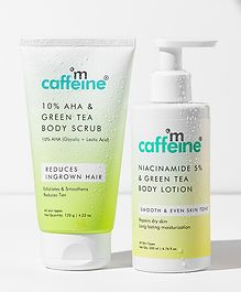 mCaffeine Green tea body combo ( Body scrub + Body Lotion )