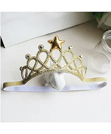 Little Miss Cuttie Crown Applique Headband - Gold