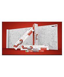 Inkmeo Reusable Alphabet Colouring Roll - Red White
