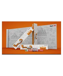Inkmeo Reusable Numbers Colouring Roll - Brown & White 