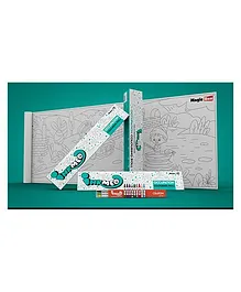 Inkmeo Reusable Occupation Colouring Roll - White Blue