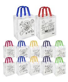 FunBlast Cartoon Print Reusable Hand Carry Bags  12 Pcs Gifting Bags