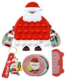 FunBlast Santa Claus Theme Mini Sling Bag with Key Ring, Comb and Mirror