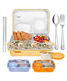 FunBlast Insulated Bento Lunch Box with Spoon, Fork & Chopstick  1 Pc Random Color