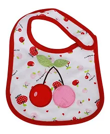 Babies Bloom Waterproof Saliva Bib Cherry Patch - Red