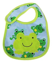Babies Bloom Waterproof Saliva Bib Frog Patch - Green