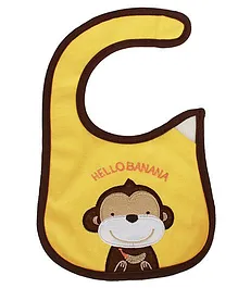 Babies Bloom Waterproof Saliva Bib Monkey Patch - Yellow