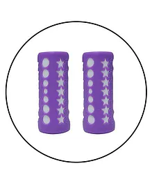 Safe-O-Kid 2 Baby Feeding Bottle Covers / Sleeves - Up to 240 ml, Silicone Material, Purple - Pack of 2