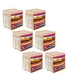 PrettyKrafts XL Saree Cover,sari organizer with handles & transparent front Extra Large Sari Cover Set of 6