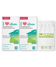 Sirona I Love Clean Sanitary Disposal Bags - 30 Bags (2 Pack - 15 Bags Each)
