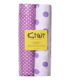 Kiwi Printed Cotton Receiving Blanket 032 Pack Of 2 - Multicolor