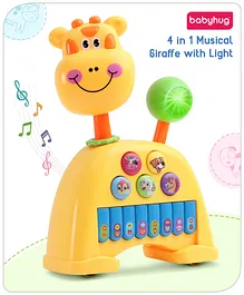 Babyhug Musical Light & Sound Giraffe
                        Piano with 5 Modes of Animal Sound (Colour May
                        Vary)| Soothing Melodies| Interactive Modes|
                        Spinning Wheel| Ideal Gifting Option