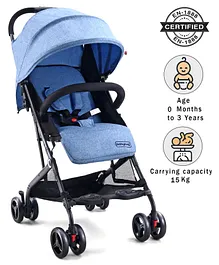 Babyhug Easy Travel Cabin Stroller With Z-Fold & Trolley Handle - Blue
