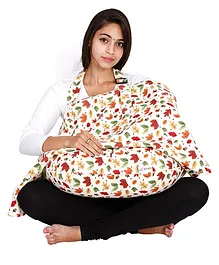 Lulamom Printed Nursing Cover And Feeding Pillow Combo - Red