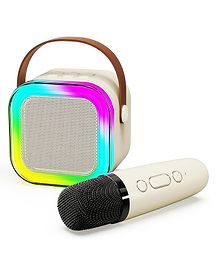 New Pinch  Karaoke Speaker and Microphone Portable Home BT Party Speaker Mic With LED Light for Kids & Adults - Color & Design May Vary