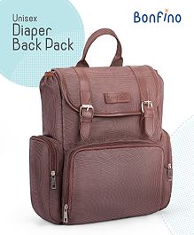 Bonfino Premium Multipurpose Backpack Style Diaper Backpack - Brown