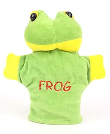 Play Toons Hand Puppet Frog Soft Toy Green Yellow - Height 21 cm 