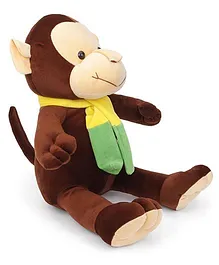 Play Toons Monkey with Muffler Brown And Green - 45 cm