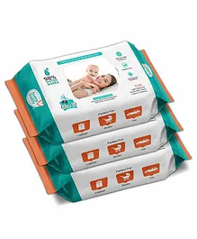 Buddsbuddy Combo of 3 Skincare Baby Wet Wipes With Aloe Vera - 72 Pieces