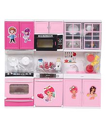 Lattice 3-Compartment Kitchen Set with Light & Sound (Color may vary) - Pink