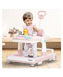 Baybee Zeni 3 IN 1 Baby Walker for Kids, Activity Kids Walker with Parental Push Handle & 3 Height Adjustable, Walker for Baby with Stopper & Musical Toy Bar (Pink)