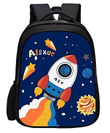 Frantic Premium School Bag Black ASX Rocket for Kids - 17.7 Inches