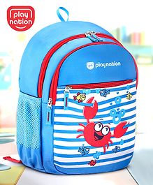 Play Nation  Aquatic Crab Print School Backpack Blue - 16 inches