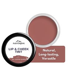 Aravi Organic Lip and Cheek Tint - Nourishes & Hydrates Lips Blush & Eyeshadow For All Skin Types - 8 g (Coffee Queen)