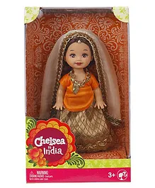 Barbie Chelsea Doll Orange Beige - Height 10.5 cm