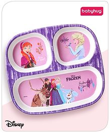 Babyhug Disney Frozen 3 Section Rectangular Melamine Plate - Multicolor