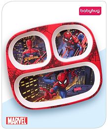 Babyhug Marvel 3 Sectioned Rectangular Plate- Spiderman