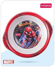 Babyhug Marvel Feeding Bowl With Handle Spiderman Theme Multicolor - 380 ml