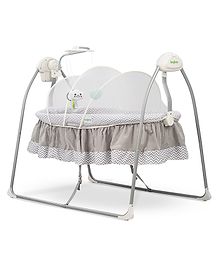 BAYBEE Wanda Automatic Electric Swing Cradle for Baby with Mosquito Net Remote Toy Bar & Music Baby Swing Cradle Crib Jhula for Baby - Grey