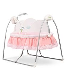 BAYBEE Wanda Automatic Electric Swing Cradle for Baby with Mosquito Net Remote Toy Bar & Music Baby Swing Cradle Crib Jhula for Baby - Pink