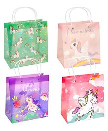 FunBlast Unicorn Theme PVC Hand Bags with Handle for Gifting Pack of 4  Multicolor