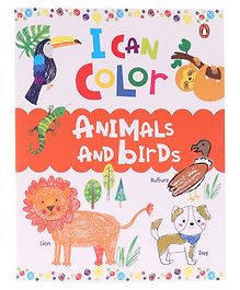 I Can Color Animals and Birds Book - English