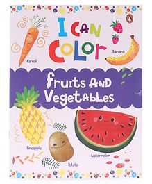 I Can Color Fruits and Vegetables Book - English