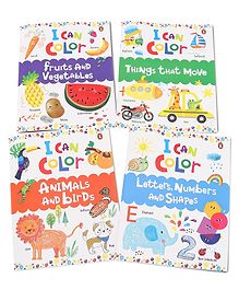I Can Color Shrink Wrapped Pack of 4 Coloring Books - English