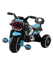 JoyRide Noise Bike Pedal Tricycle for Kids Toddler Trike Headlight, Music, Eva Wheels & Curved Seat and backrest Push Along Pedal Trike for 15 Months to 3 Years - Blue