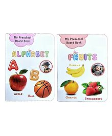 Preschool Alphabets and Fruits Easy Learning Educational Board Books for Kids- Set of 2