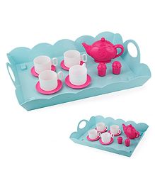 Toysire Tea Party Play Set for Kids-Portable Easy to Carry Plastic Kitchen teapot Toy, Pretend Play Tea Party Set for Children- Gift for Toddler, Kids