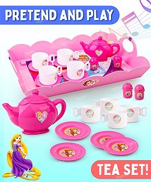 Toysire Tea Party Play Set Princess Theme for Kids-Portable Easy to Carry Plastic Kitchen teapot Toy, Pretend Play Tea Party Set for Children- Gift for Toddler, Kids