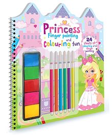 Hello Friend Books Fingerprint Painting Activity Book: Princess - Fun Colouring and Painting Art Kit with thumbprint Pad