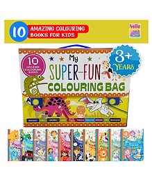 My Super Fun Colouring Bag: Set of 10 Amazing Colouring Books - Perfect for Kids, Travel and Gifting / Return Gifts