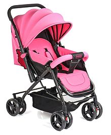 Babyhug Symphony Stroller With Reverisble Handle & Mosquito Net - Pink