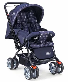 Babyhug Comfy Ride Stroller With Reversible Handle - Dark Blue