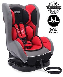 Babyhug Cruise Convertible Reclining Car Seat with Side Impact Protection - Red & Black