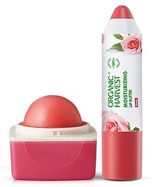 Organic Harvest Pink Lip Balm With Lip Butter Rose |Lip Care for Dry & Chapped Lips|Lip balm 10g & lip Butter 4g