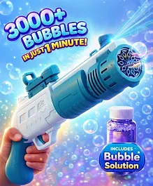 Babyhug Automatic Bubble Shot Gun for Kids|
                        LED Lights |10 Hole Battery Operated Bubble
                        Machine Toy with 100ml Bubble Solution | 3000+
                        Bubbles per Min | Bubble Blaster for Boys &
                        Girls - Blue | BIS